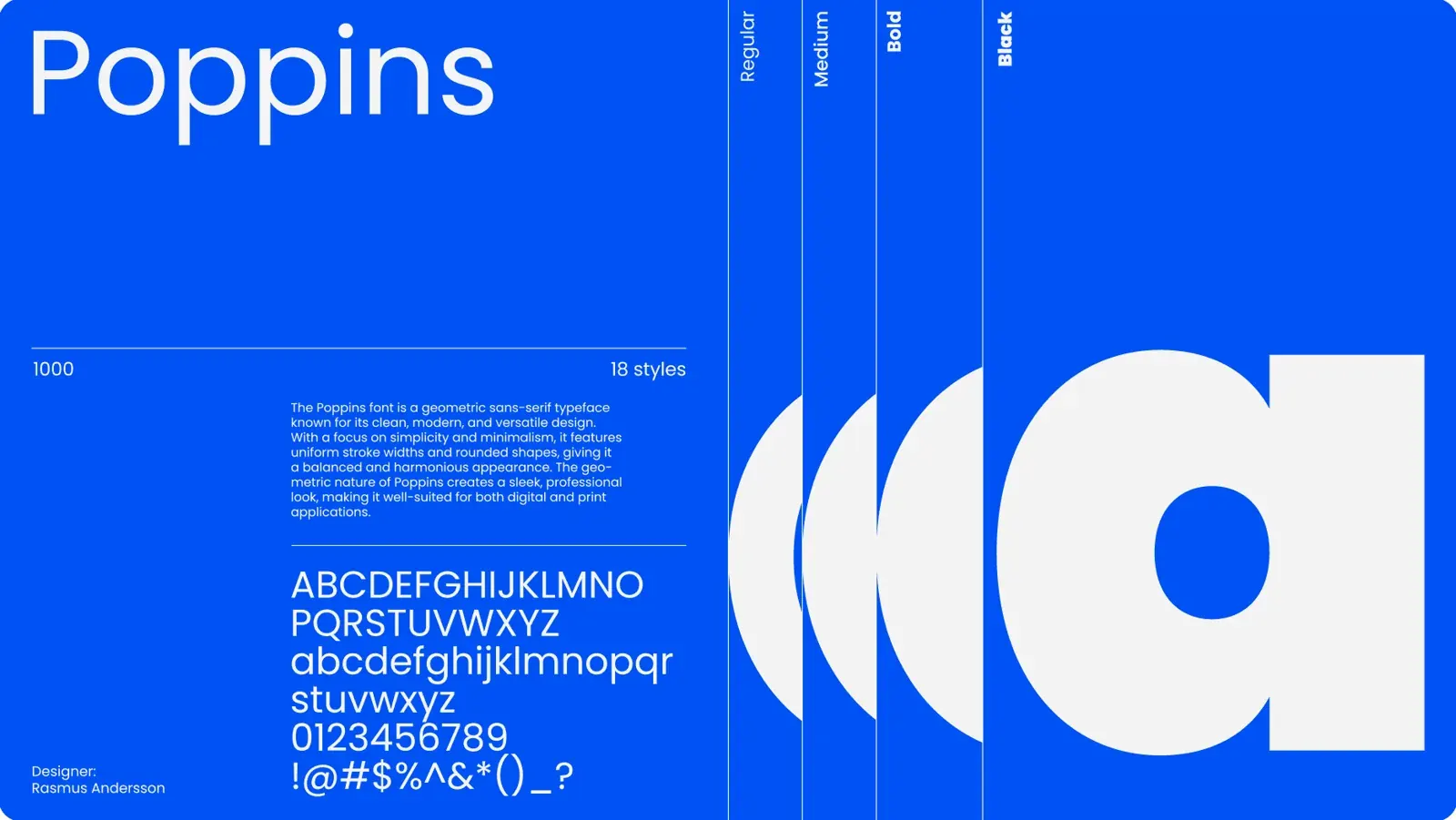 Typography: Poppins in four weights