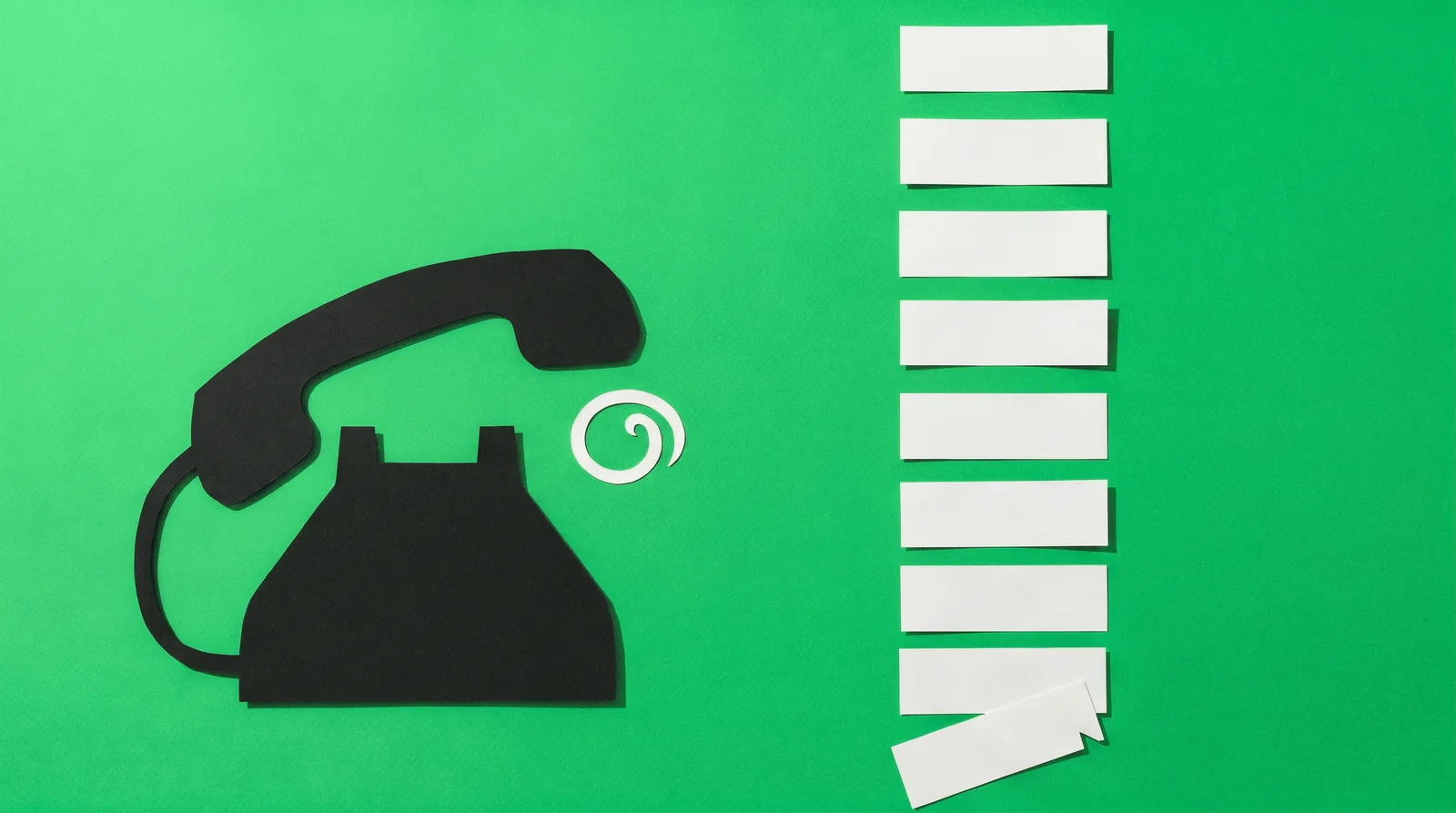 Firstring key art: a paper-cutout phone picked up on a green field