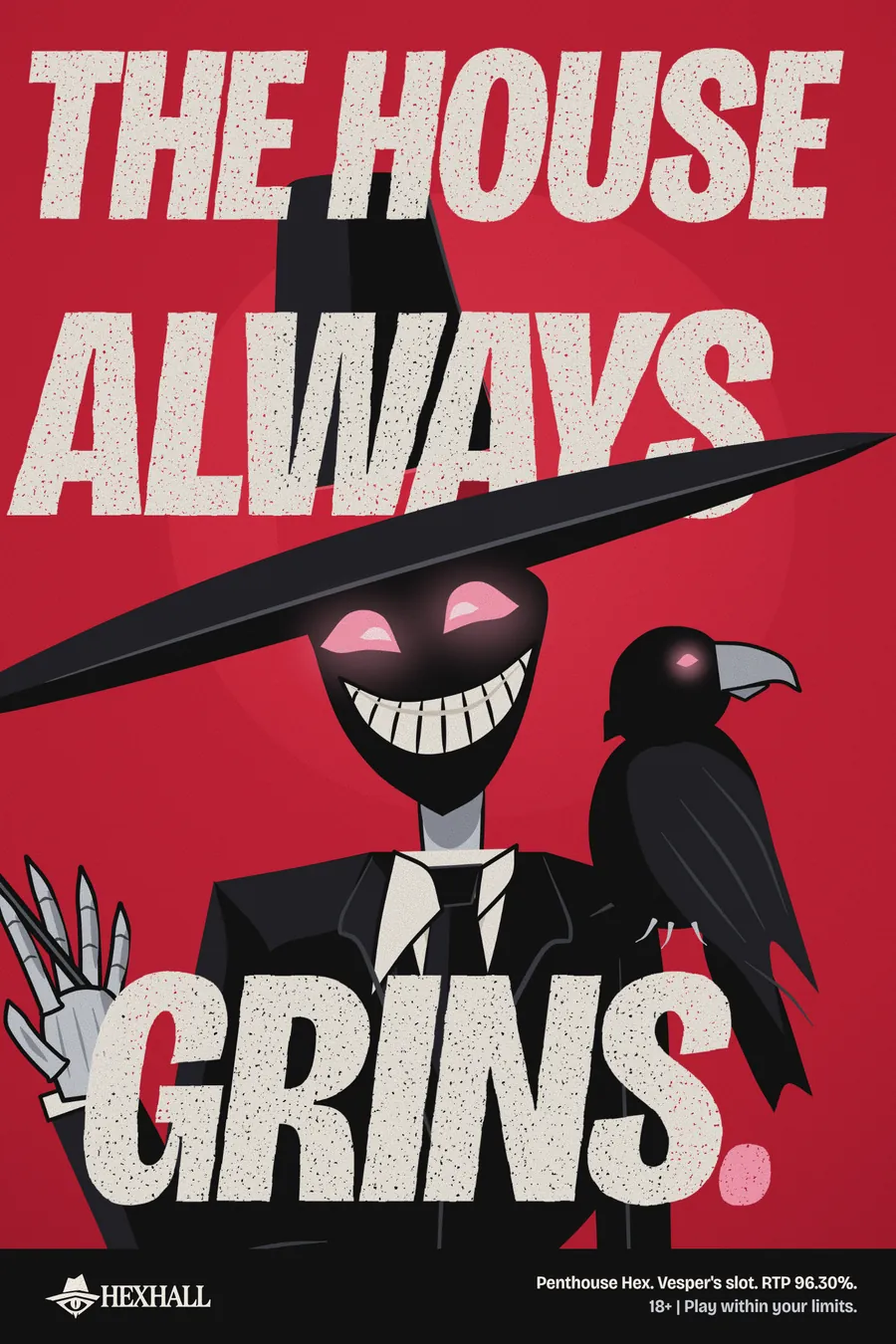 Poster: The house always grins, Vesper on blood red