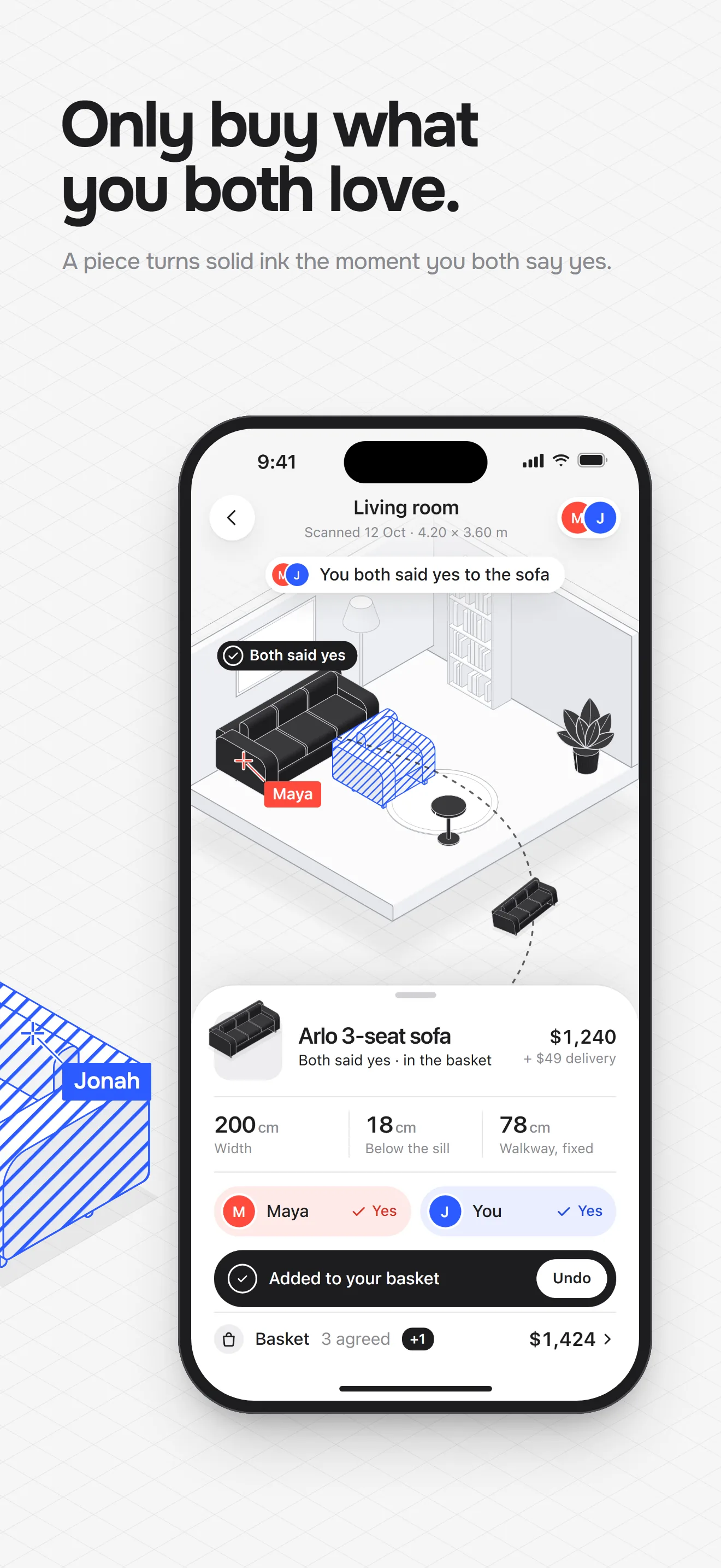 App Store frame: Only buy what you both love