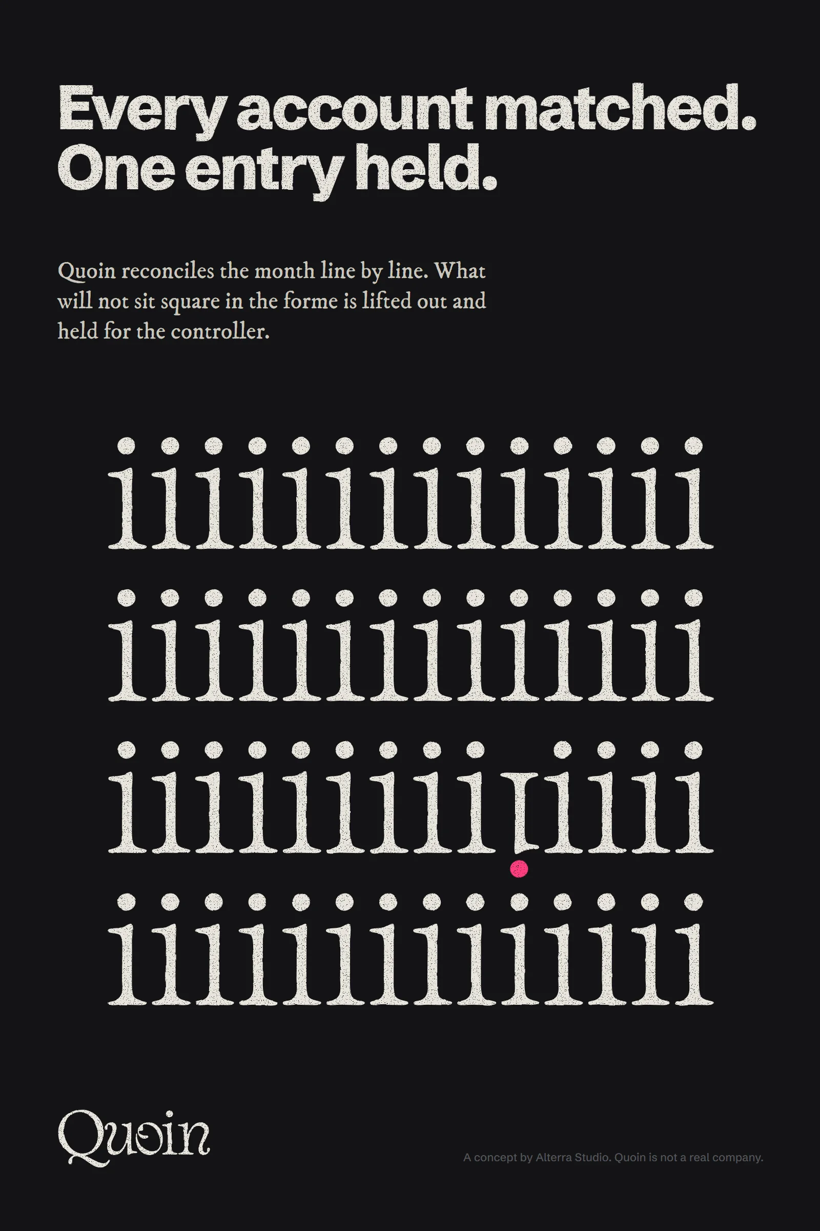 Poster: every account matched, one entry held