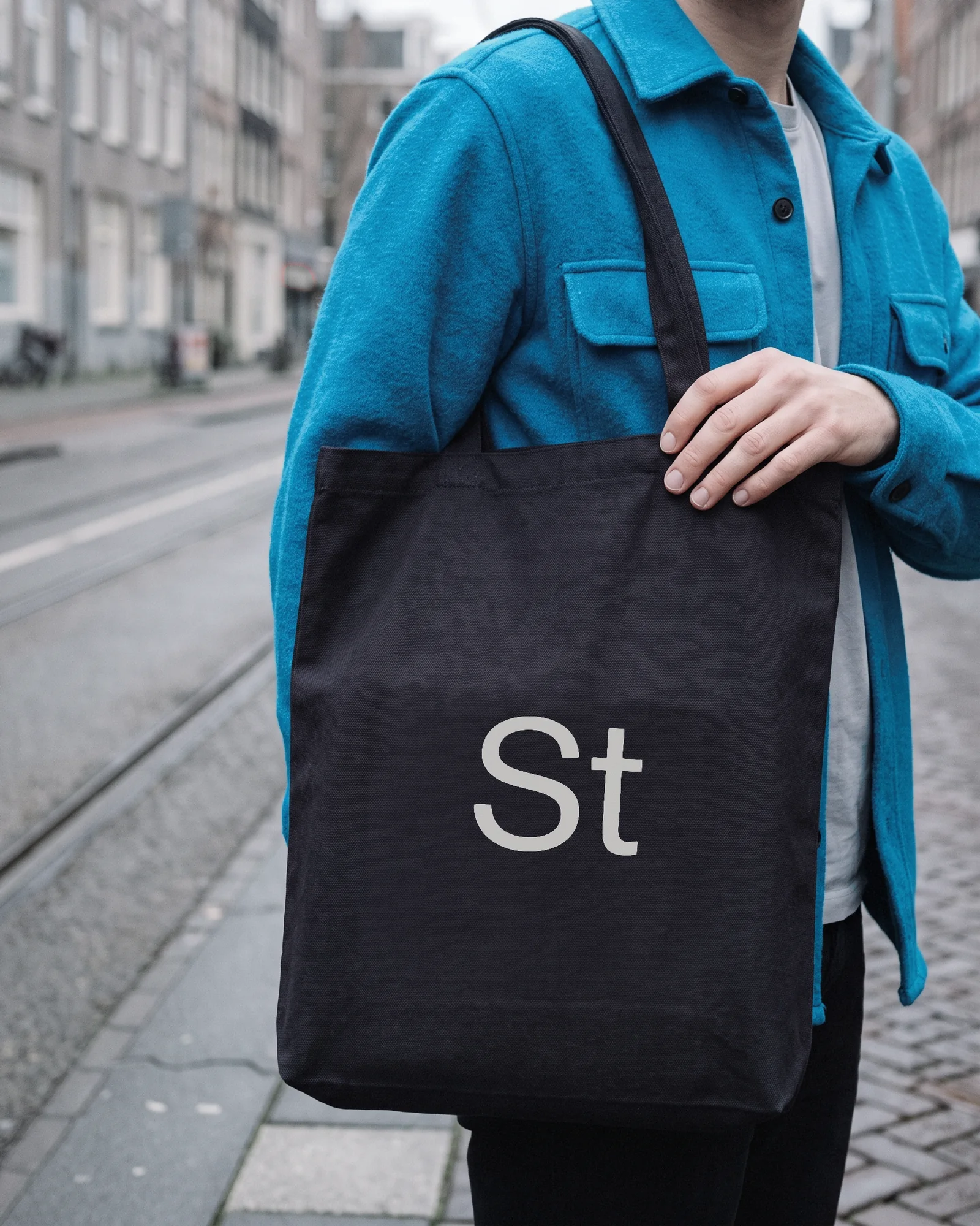 A tote bag with the St mark