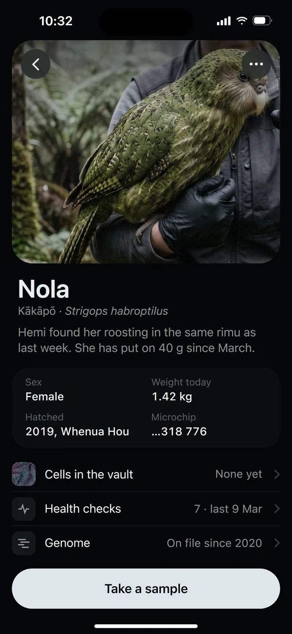Field, Nola's profile: her record, her samples and her cleared chest