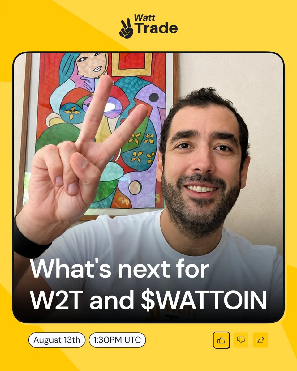 Social post announcing a Watt2Trade AMA on what's next for W2T and $WATTOIN