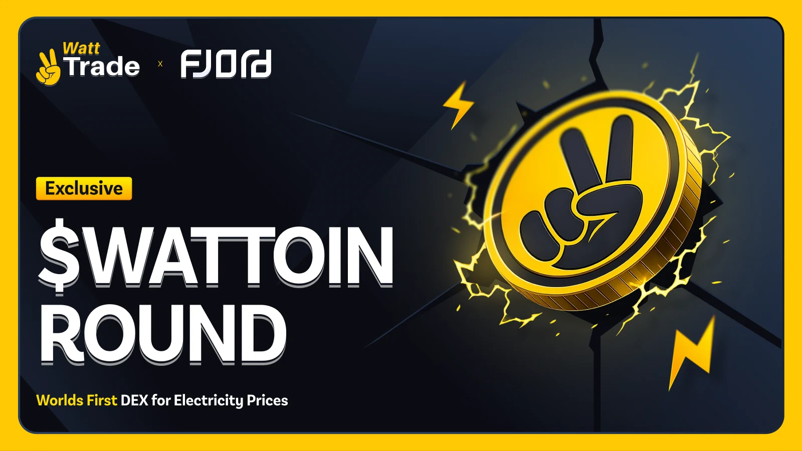 Exclusive $WATTOIN round banner: the world's first DEX for electricity prices